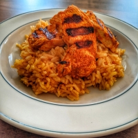 Hähnchenbrust mit Curryreis